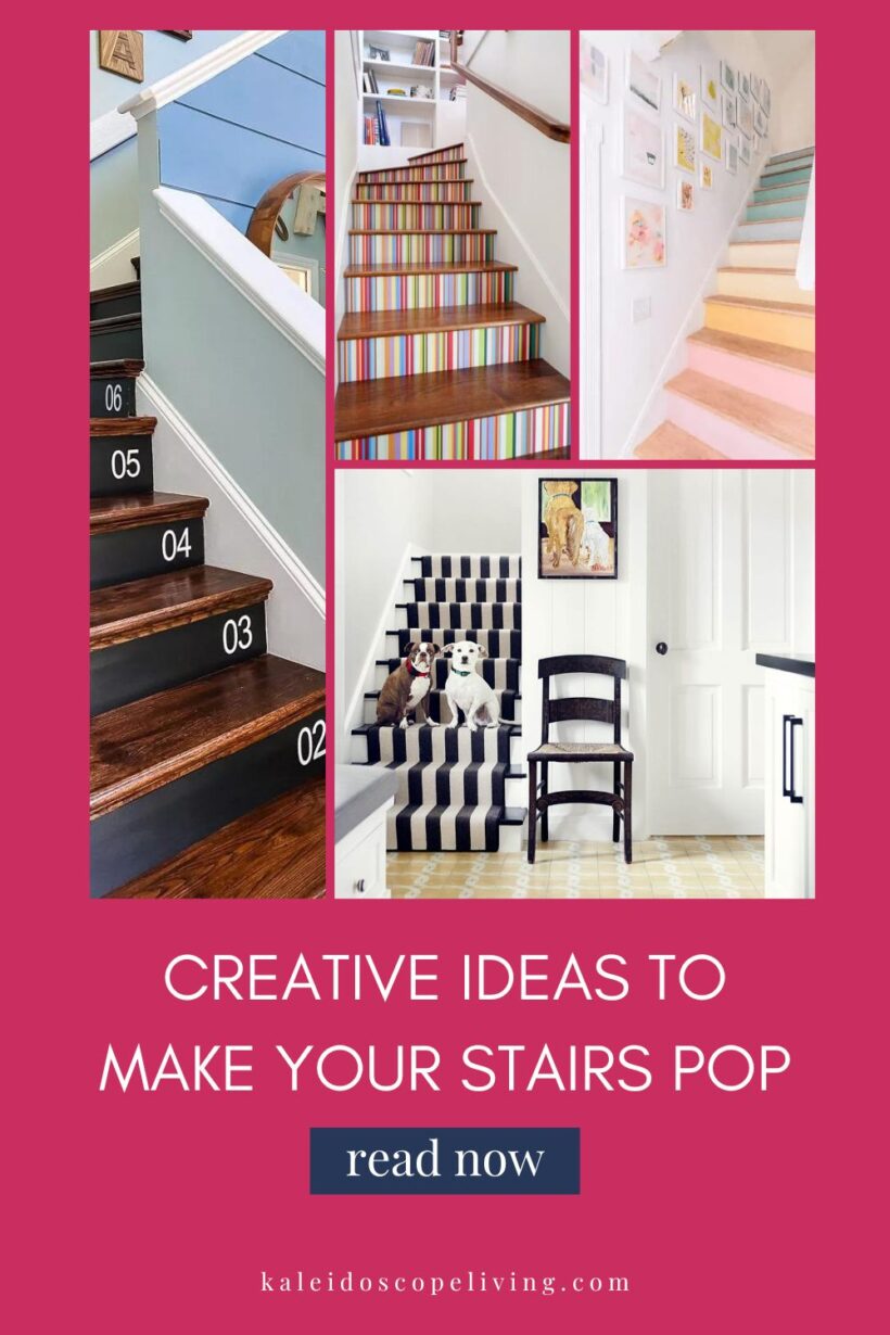 Rainbow color blocks stair decal