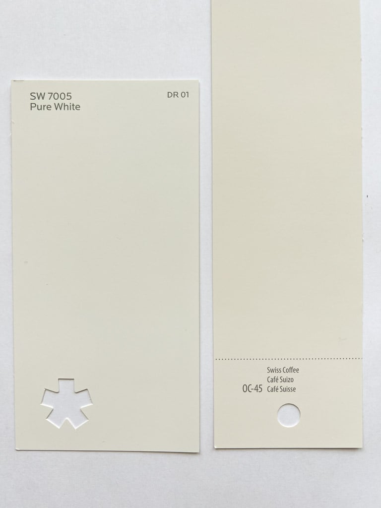 SW Pure White vs. Benjamin Moore Swiss Coffee