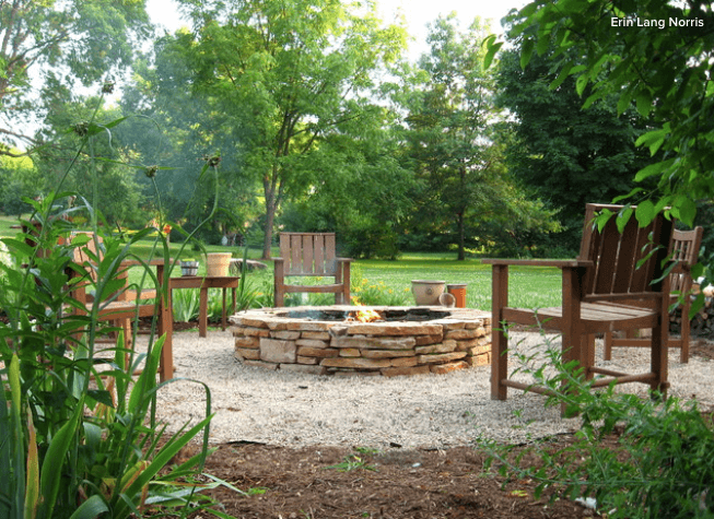 stacked stone fire pit