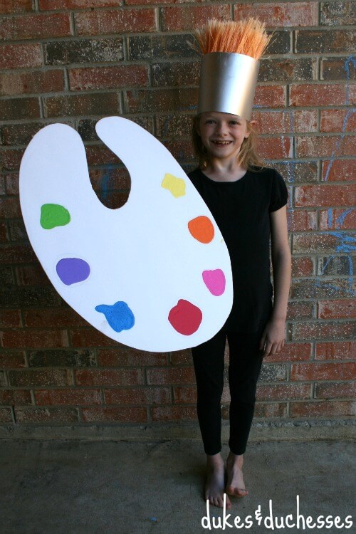 DIY paint brush and palette costume