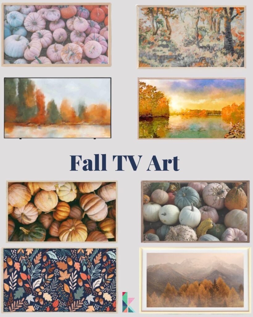 collage image of digital art to display on TVs for the Fall season