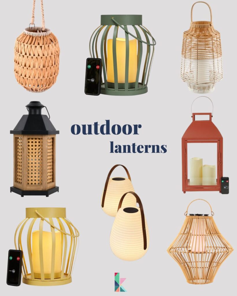 collage image of outdoor lanterns