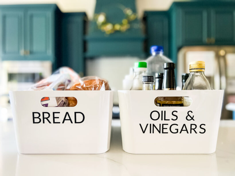 pantry labels made with Cricut cutting machine