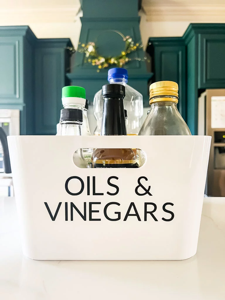 pantry bins with labels made with Cricut machine