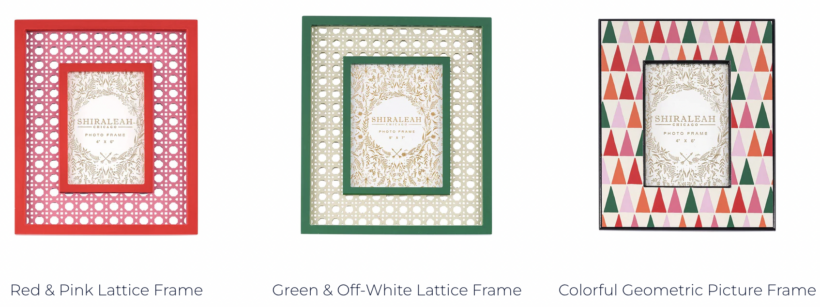 colorful holiday picture frames