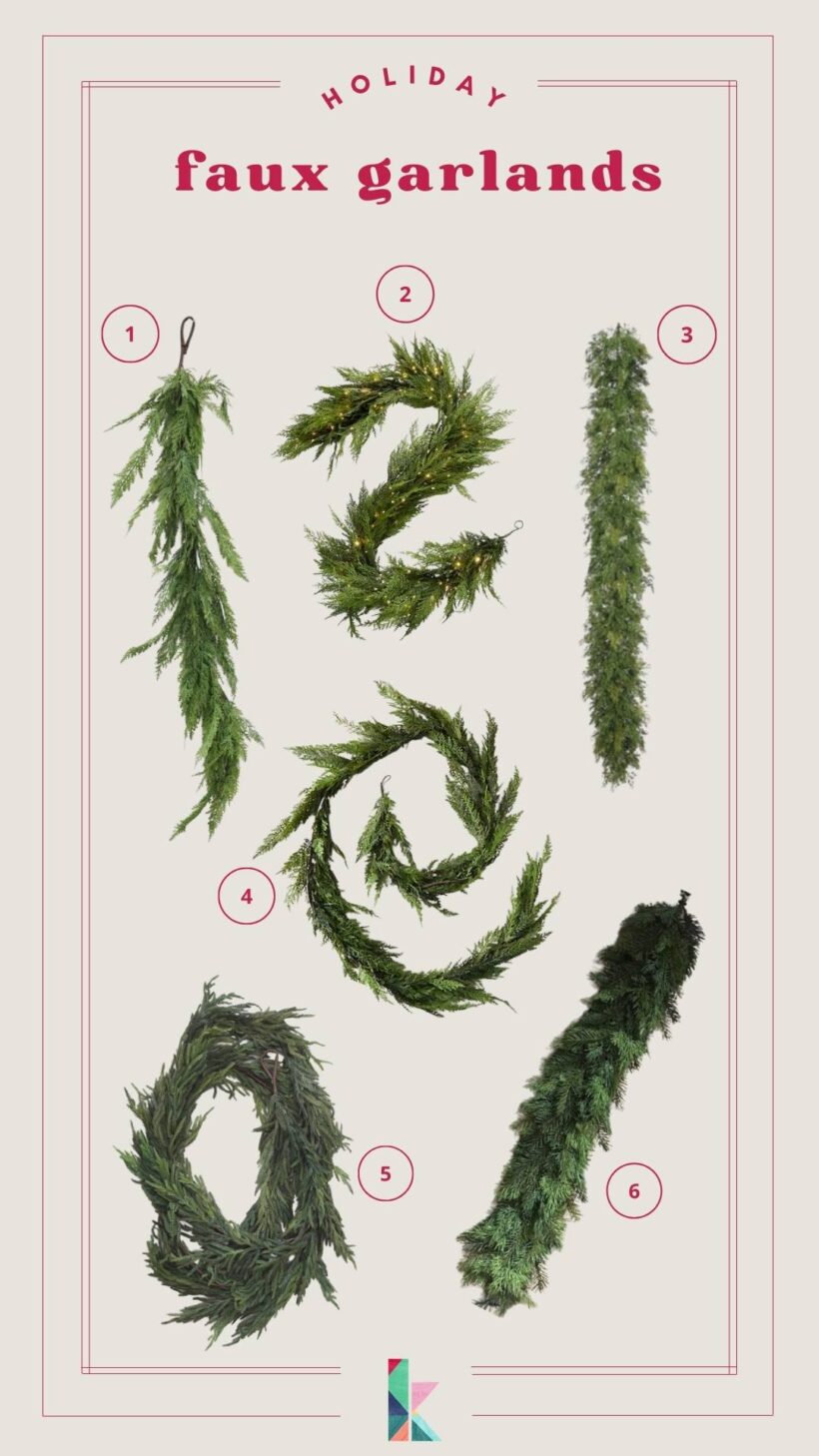 Faux Cedar Garland, Evergreen