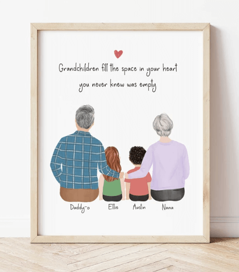 custom grandparent family portrait art