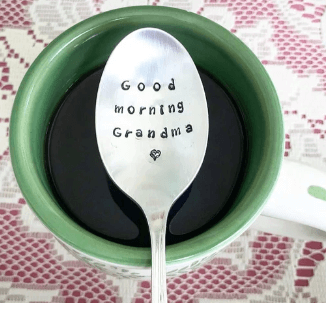 hand stamped tea spoon