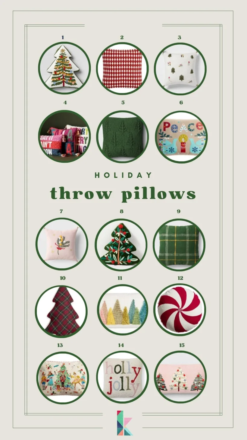 2022 holiday throw pillows