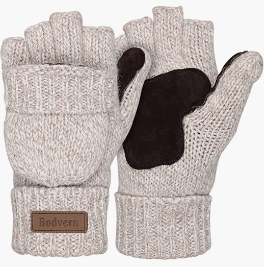 fingerless texting wool gloves