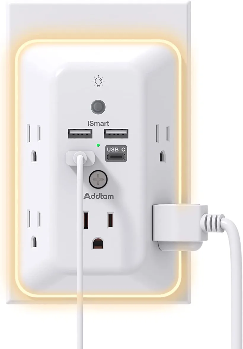 outlet extender with usb and nightlight