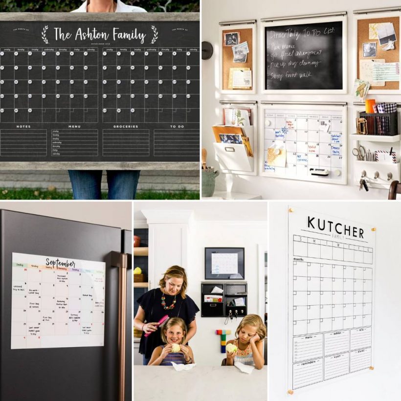 collage of family command centers by Tasha Agruso of Kaleidoscope Living