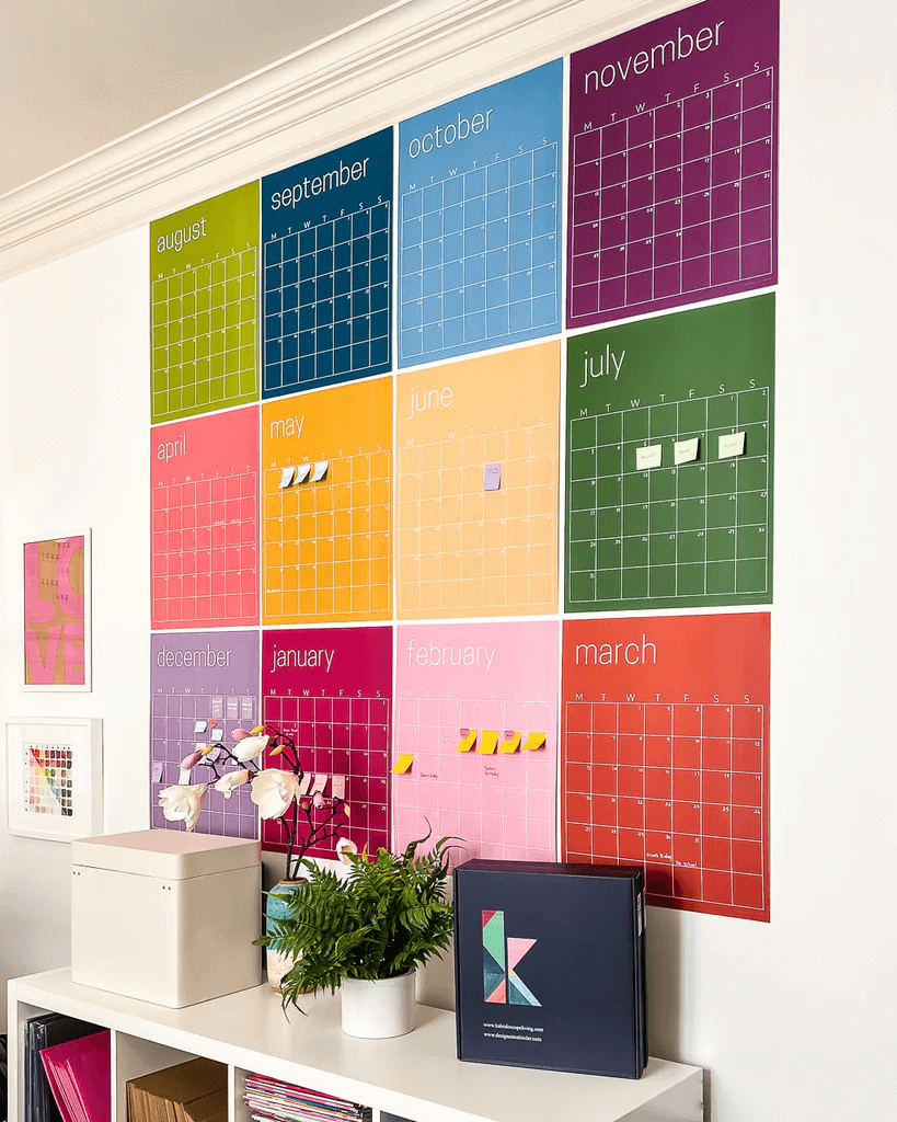 Kaleidoscope Living colorful giant wall calendar
