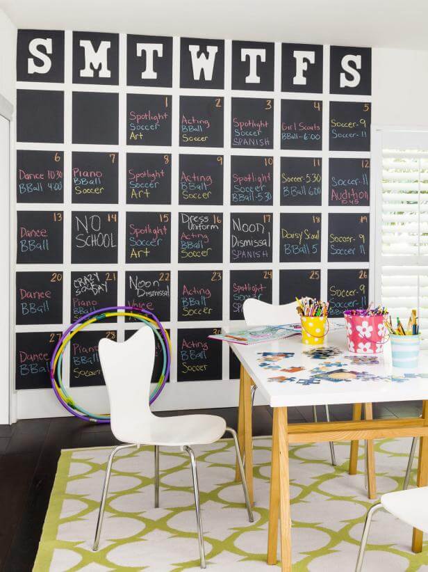 full wall chalk board calendar