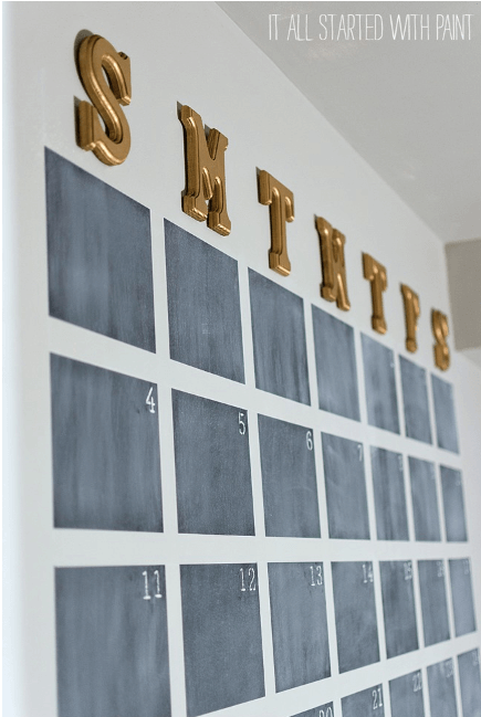 DIY chalkboard wall calendar