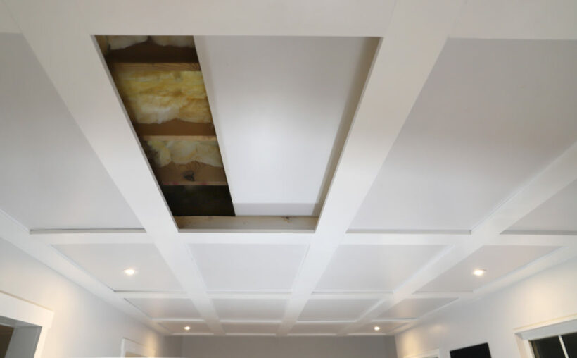 DIY coffered drop ceiling in basement
