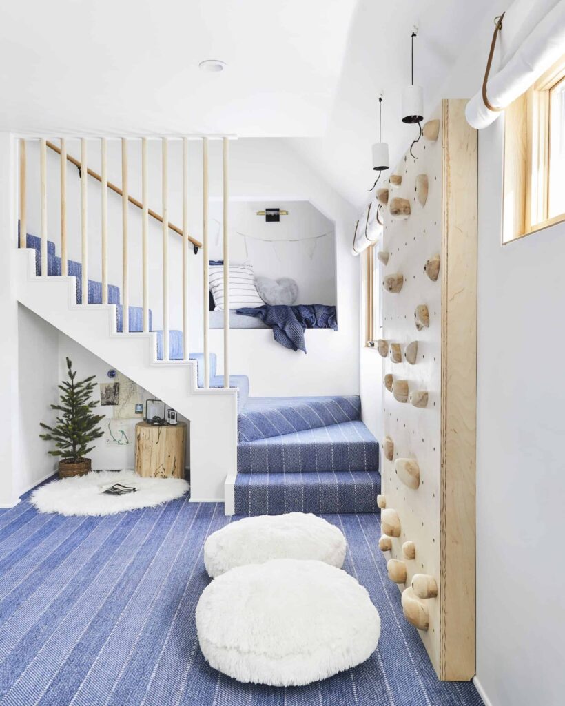 climbing wall in playroom