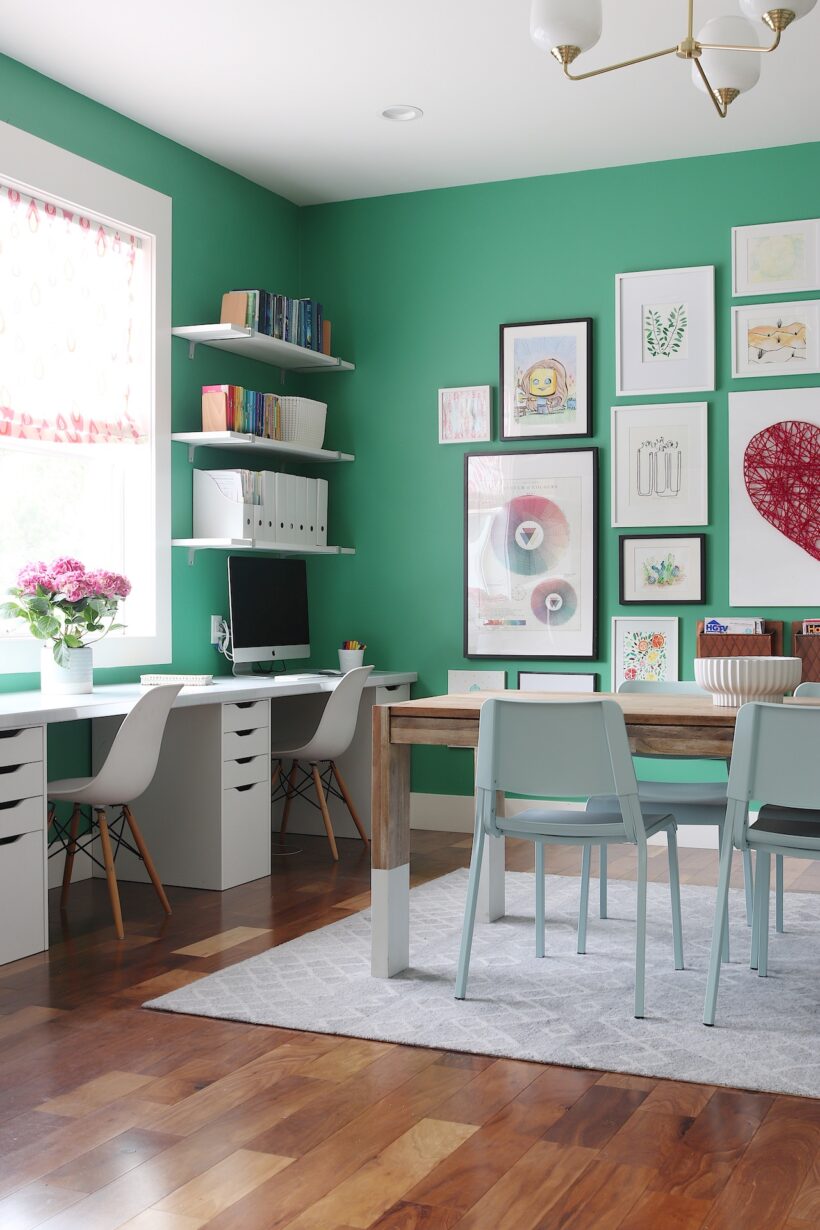 playroom ideas and tips - colorful craft and homework room