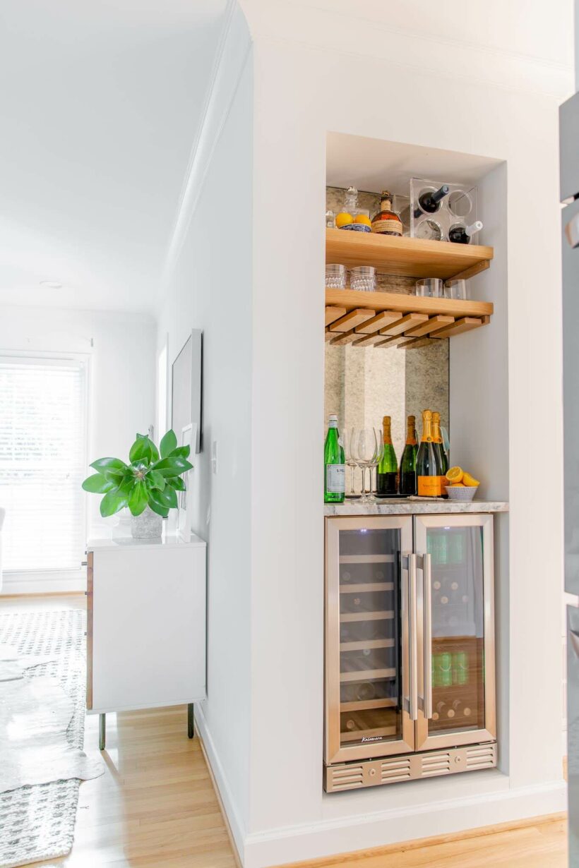 Mini fridge drawers and ice maker in bar - Transitional - Home Bar