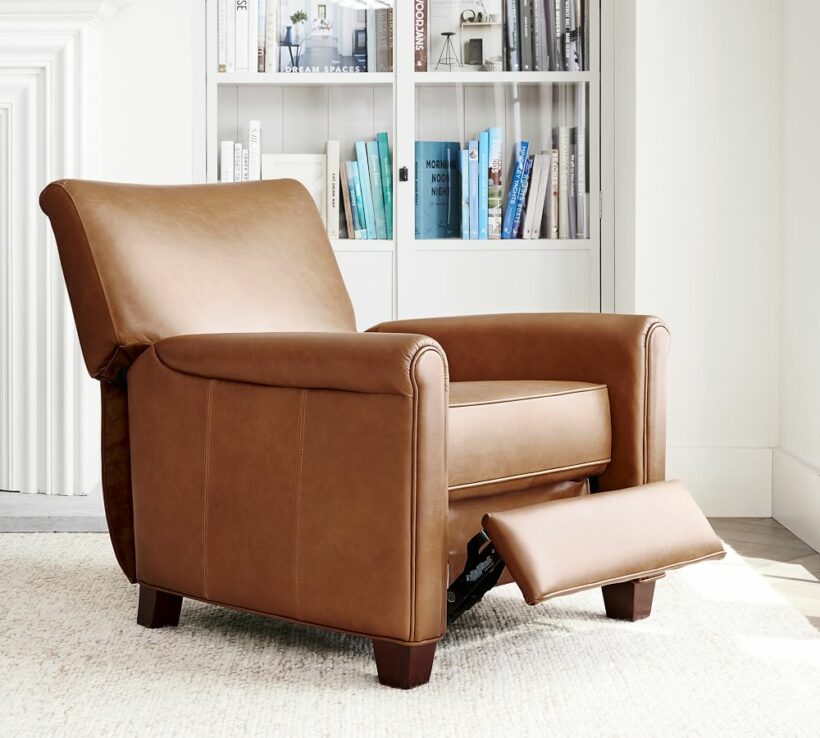 leather club chair recliner