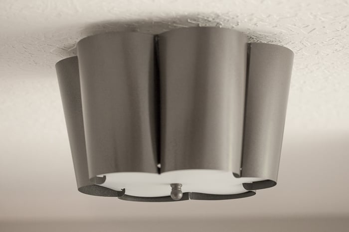 painted flush mount shade IKEA hack 