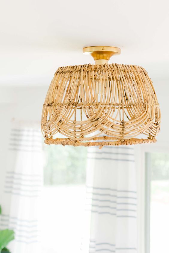 DIY basket flush mount ceiling light
