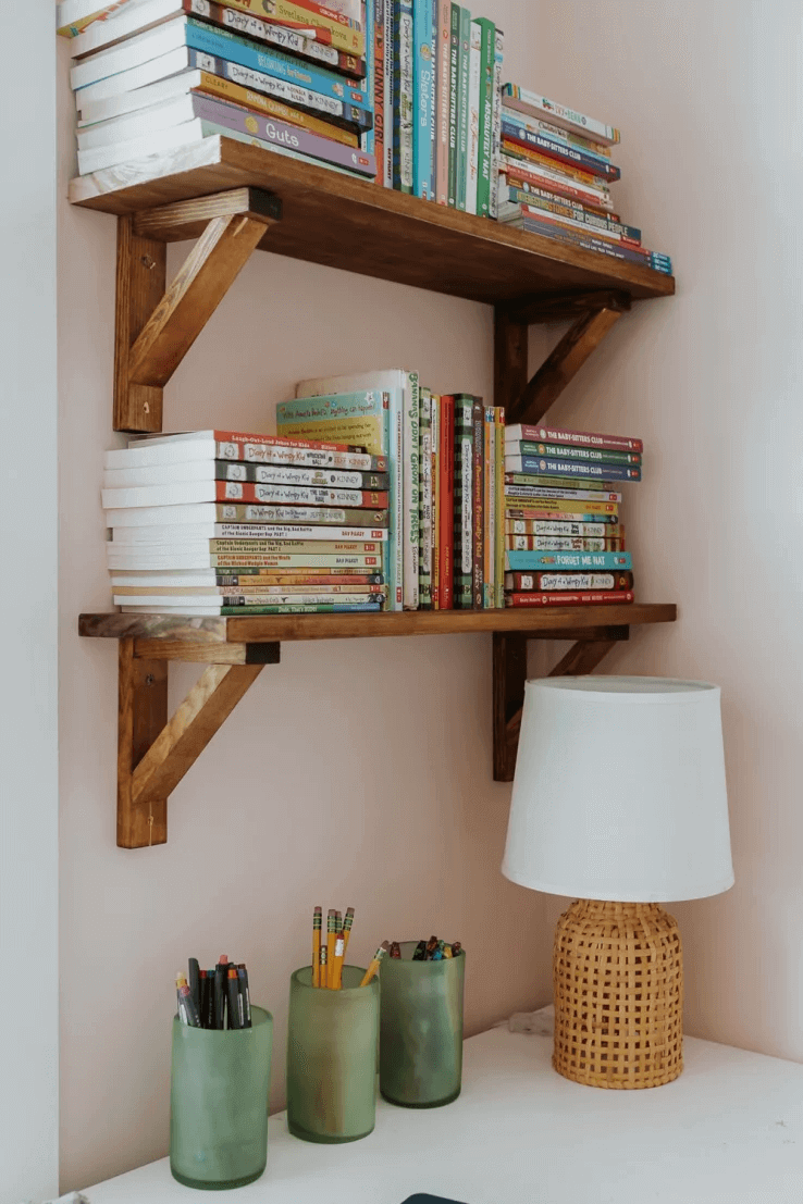 craftsman style DIY shelves