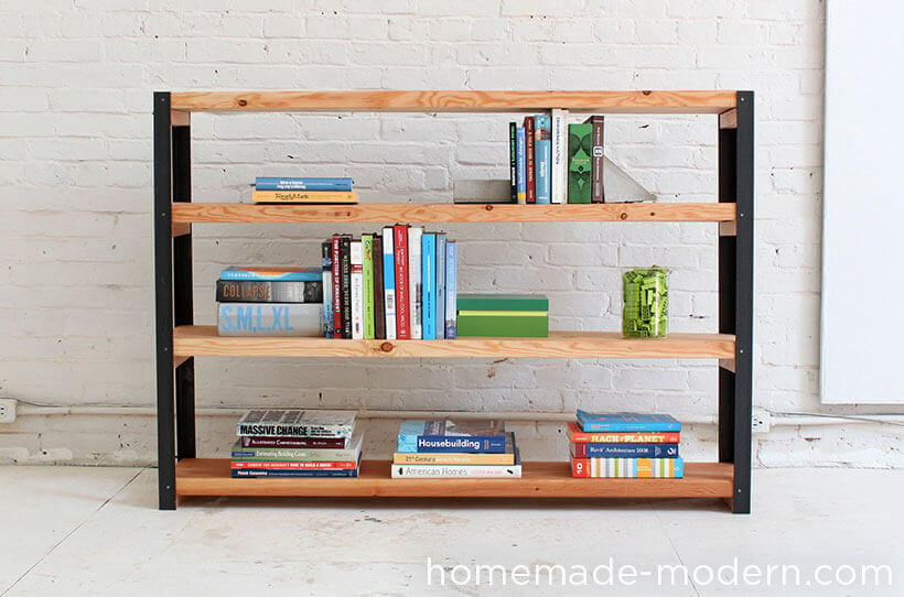 DIY industrial iron bookcase