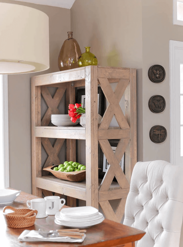 DIY rustic wooden shelves