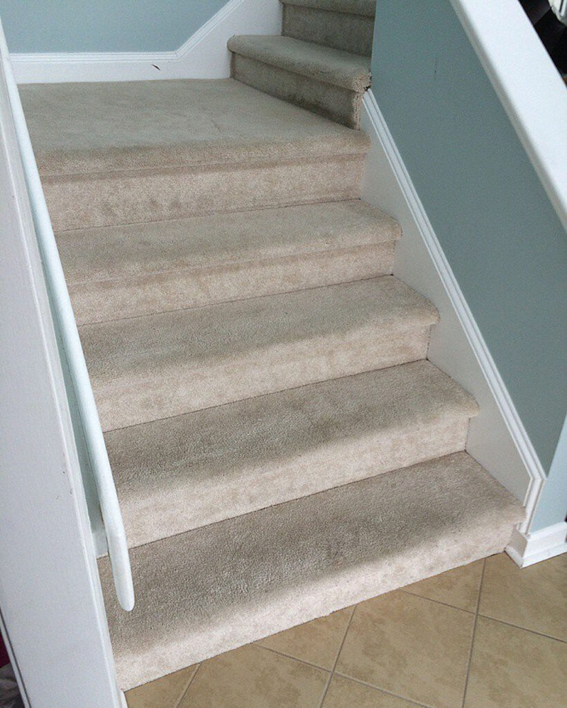outdated carpeted stairs
