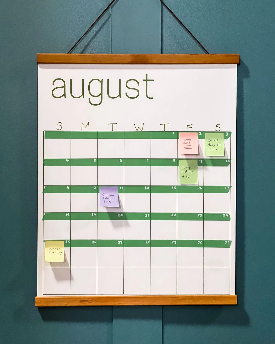 Kaleidoscope Living's Reusable Wall Calendar Instructions