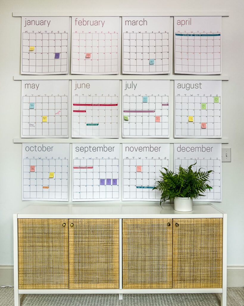 Kaleidoscope Living's Reusable Wall Calendar Instructions