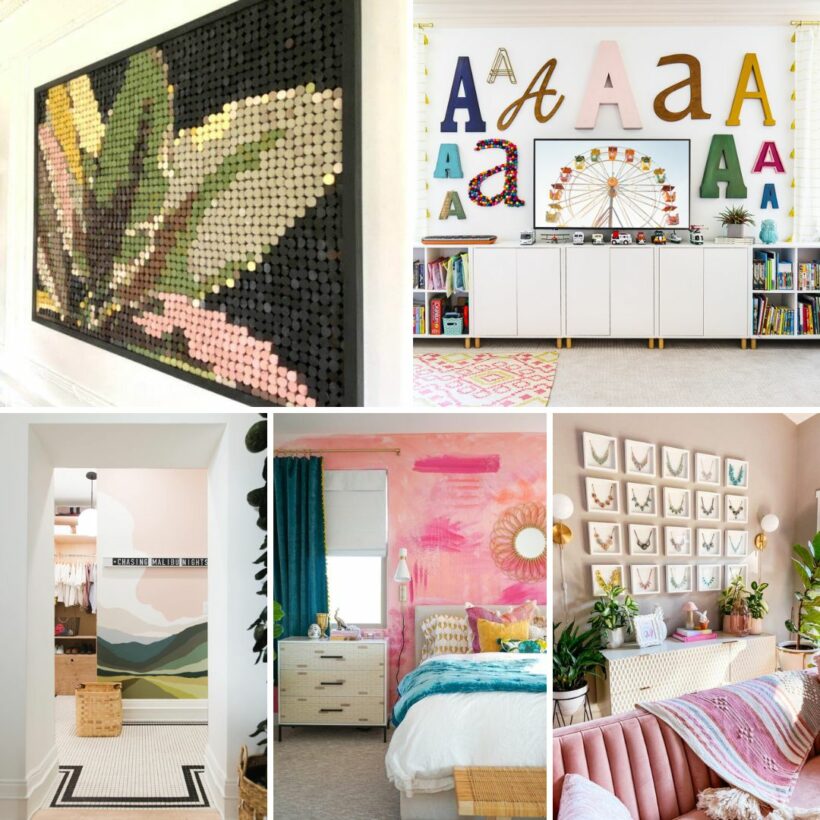 image collage of DIY wall decor ideas