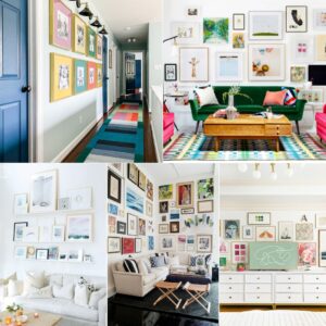 image collage of inspiring gallery wall ideas