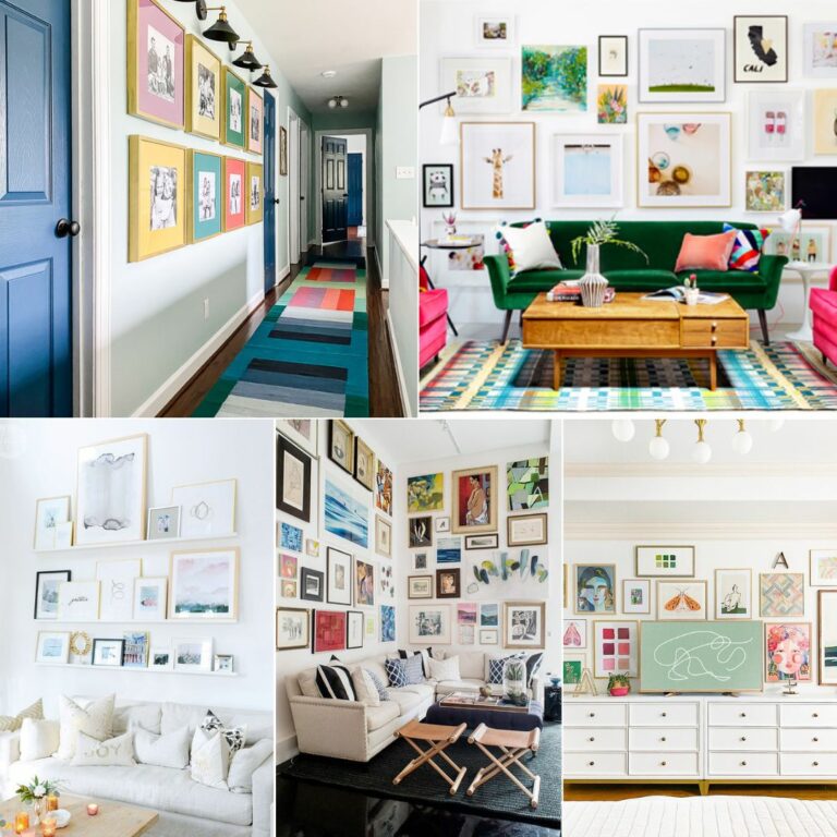 image collage of inspiring gallery wall ideas