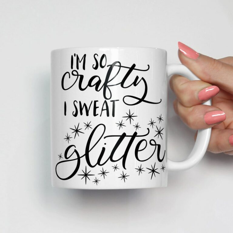I'm so crafty I sweat glitter mug