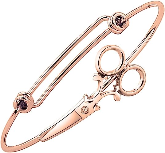 rose gold scissors bangle