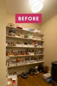 large walk-in pantry before pantry makeover