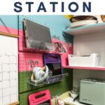 photo of pegboard charging station for tablets, phones and more