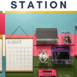 photo of family charing station made from pegboard