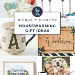 photo collage of unique housewarming gift ideas
