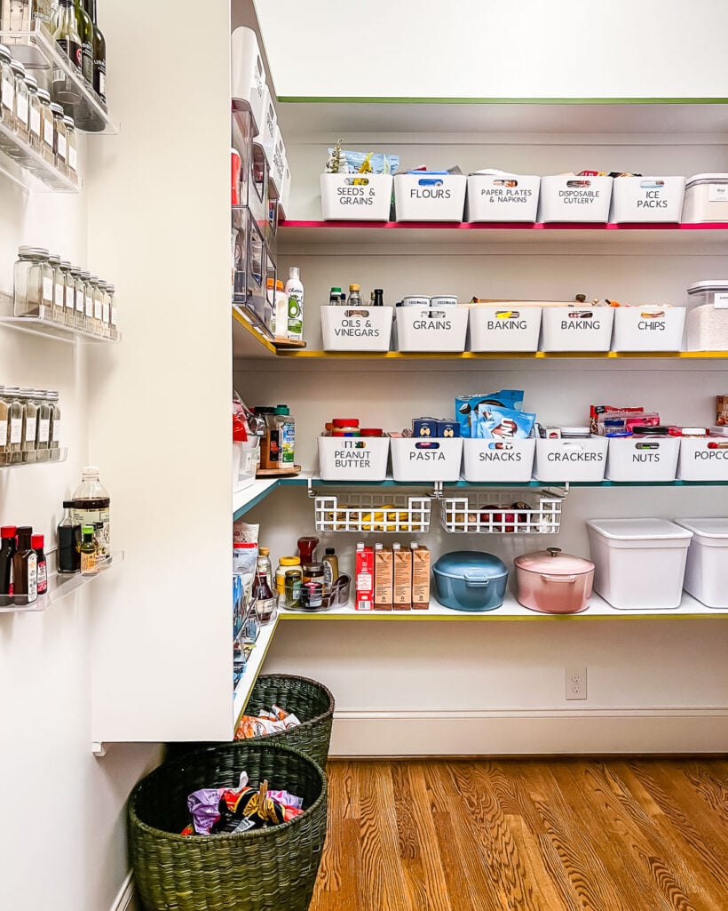 white walk-in pantry after makeover