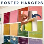 Pinterest graphic of DIY magnetic poster hangers