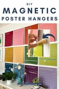 Pinterest graphic of DIY magnetic poster hangers