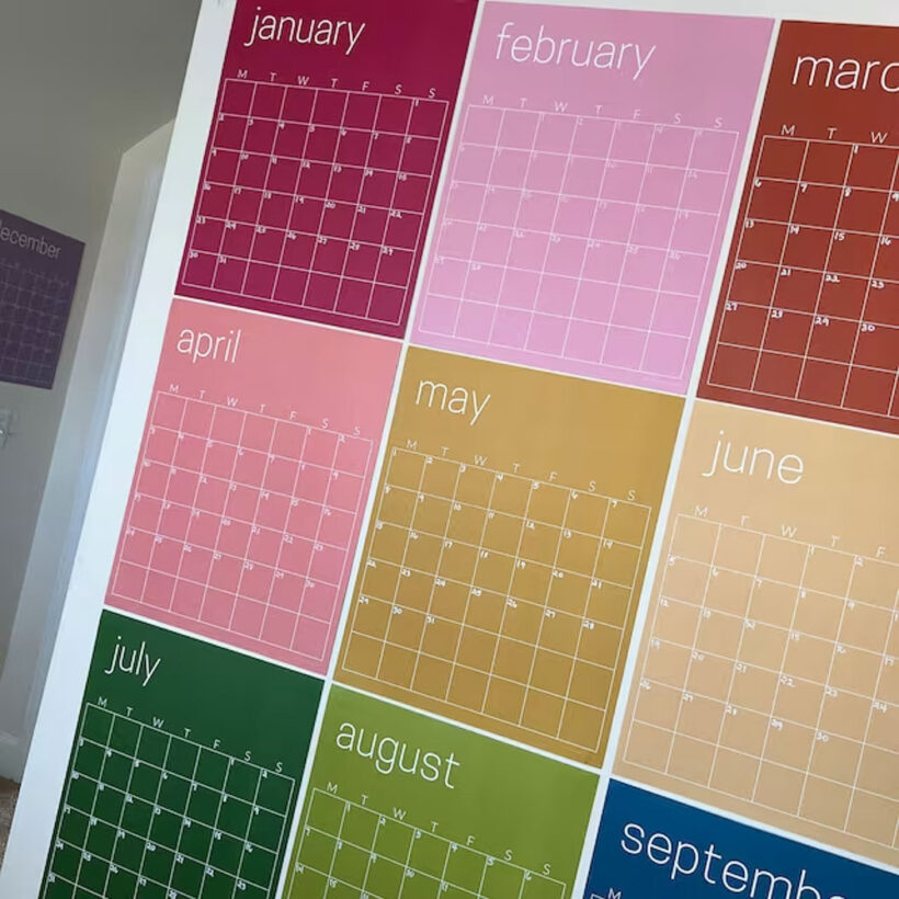 6 months of kaleidoscope living colorful wall calendar