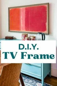 wall mounted TV with DIY wood frame