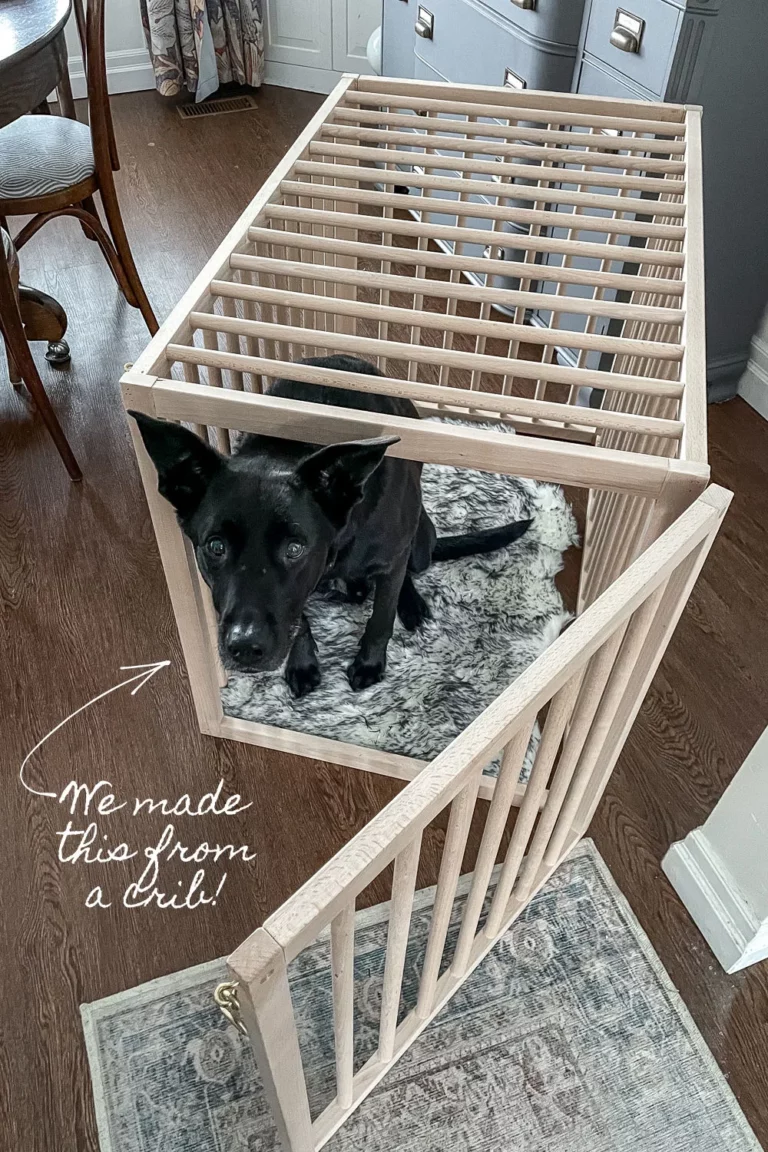 diy wooden dog crate from a baby crib