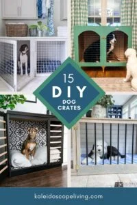 collage of photos of DIY dog crate ideas