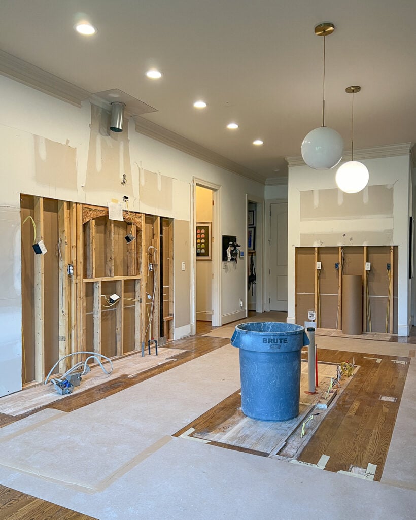 photo of kitchen demolished and removed to prepare for renovation