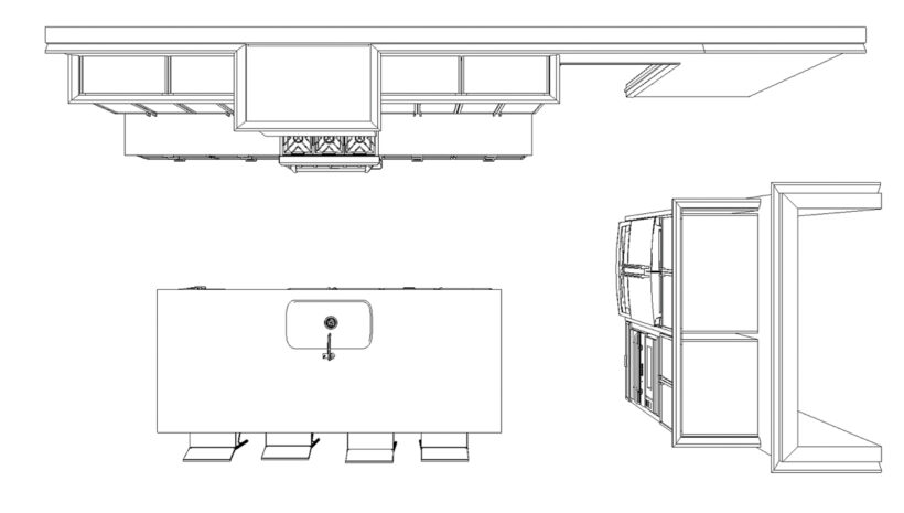 rendering of new kitchen layout top view